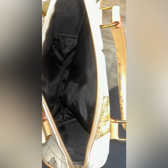 Map Print Cream and Tan Women's Bag - Picture 6 of 7